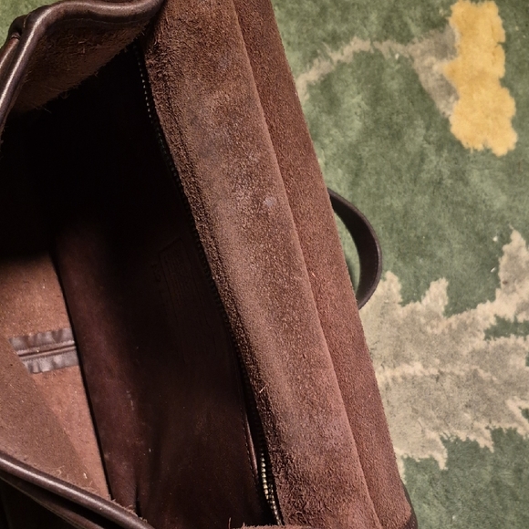 Coach Dark Brown Leather Messenger Bag - Picture 13 of 15